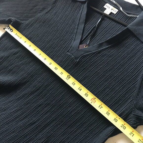 Ava & Viv Women's Plus Size 3X (24-26) Short Sleeve Ribbed Midi Sweater Dress - Picture 5 of 6